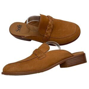 Söfft Womens Tan Leather Braided Slip-On Mules Size 11M